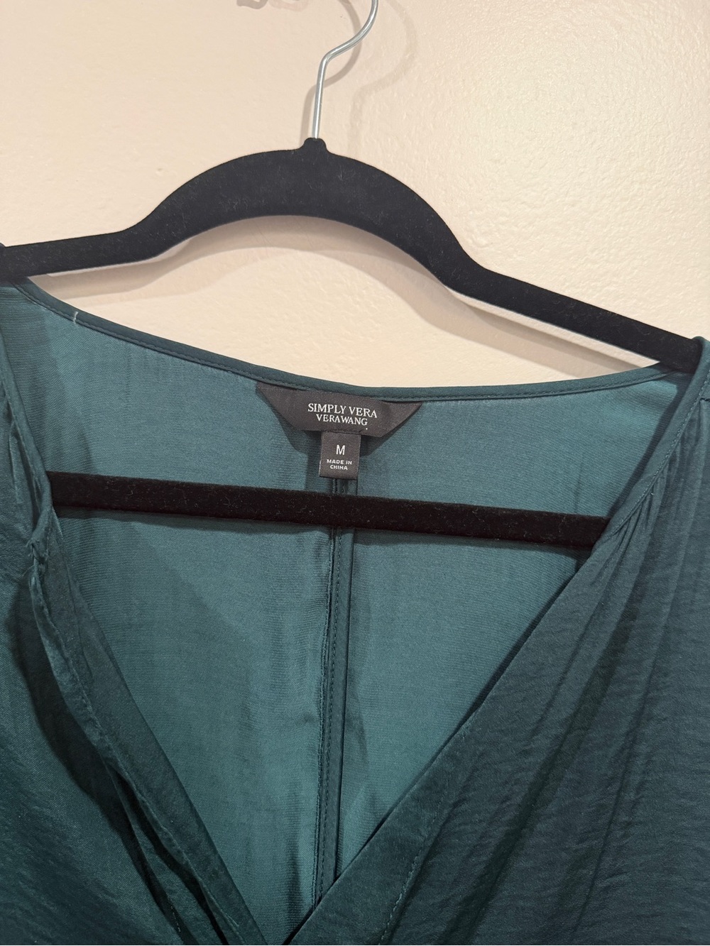 Simply Vera Vera Wang Teal Wrap-Style V-Neck Dress